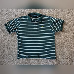 Masters Collection 60s Two Ply Mercerized Polo Golf Shirt Sz XL Green Striped